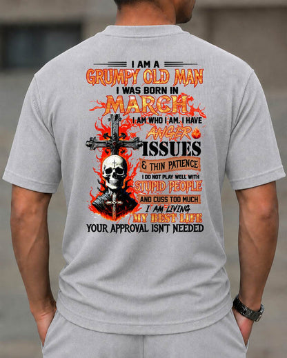 MARCH - I AM A GRUMPY OLD MAN - BIRTHDAY CASUAL SUIT FOR MEN - DTSM03 (SKU2607-237-03)| Waffle casual suit M13