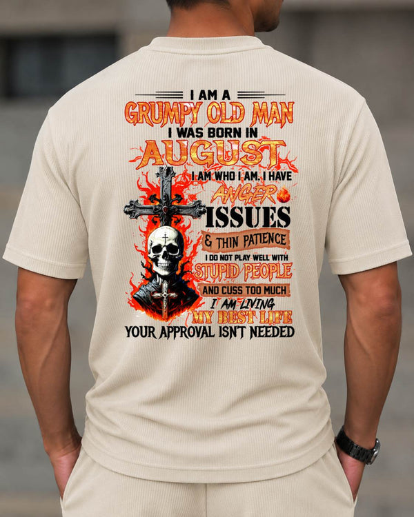 AUGUST - I AM A GRUMPY OLD MAN - BIRTHDAY CASUAL SUIT FOR MEN - DTSM08 (SKU2607-237-08)| Waffle casual suit M13