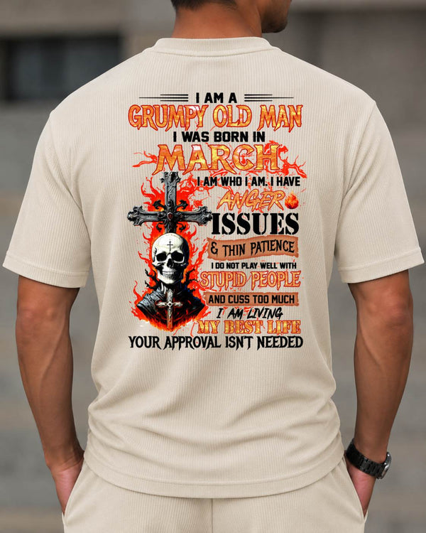 MARCH - I AM A GRUMPY OLD MAN - BIRTHDAY CASUAL SUIT FOR MEN - DTSM03 (SKU2607-237-03)| Waffle casual suit M13