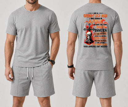 APRIL - I AM A GRUMPY OLD MAN - BIRTHDAY CASUAL SUIT FOR MEN - DTSM04 (SKU2607-237-04)| Waffle casual suit M13
