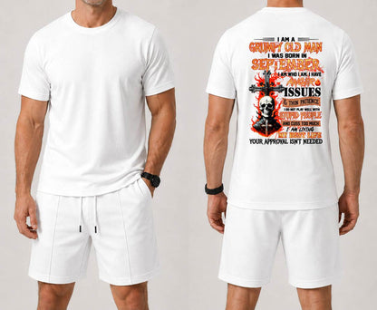 SEPTEMBER - I AM A GRUMPY OLD MAN - BIRTHDAY CASUAL SUIT FOR MEN - DTSM09 (SKU2607-237-09)| Waffle casual suit M13