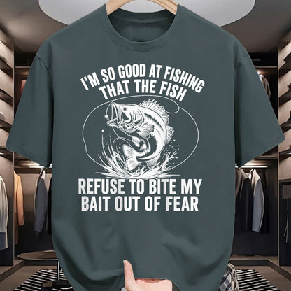 Funny Fishing Shirt, Gift For Fishing Lover Unisex T-Shirt/Hoodie/Sweatshirt HLT00 - Fish Refuse to Bite My Bait Funny Fishing Back Print T-Shirt