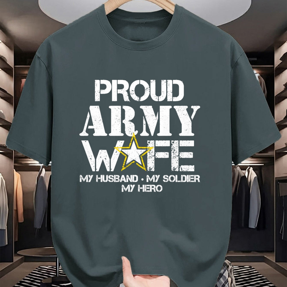 Best Wife Shirt, Wife and Husband Unisex T-Shirt/Hoodie/Sweatshirt HLT00 - Gift for wife T shirt, lucky wife   Proud Army Wife T Shirt for Military Wife My Soldier My Hero T-S