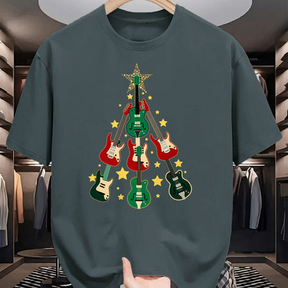 Guitar Lover Shirt, Funny Guitar UnisexT-Shirt/Hoodie/Sweatshirt HLT00 - Cool Guitar Christmas Tree Guitar Lovers Christmas Tree T-Shirt