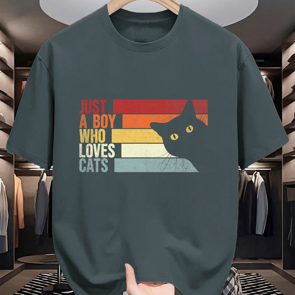 Cat Love Shirt, Funny Cat Lover Gift UnisexT-Shirt/Hoodie/Sweatshirt HLT00 - Just A Boy Who Loves Cats. Funny Cats Lover T-Shirt