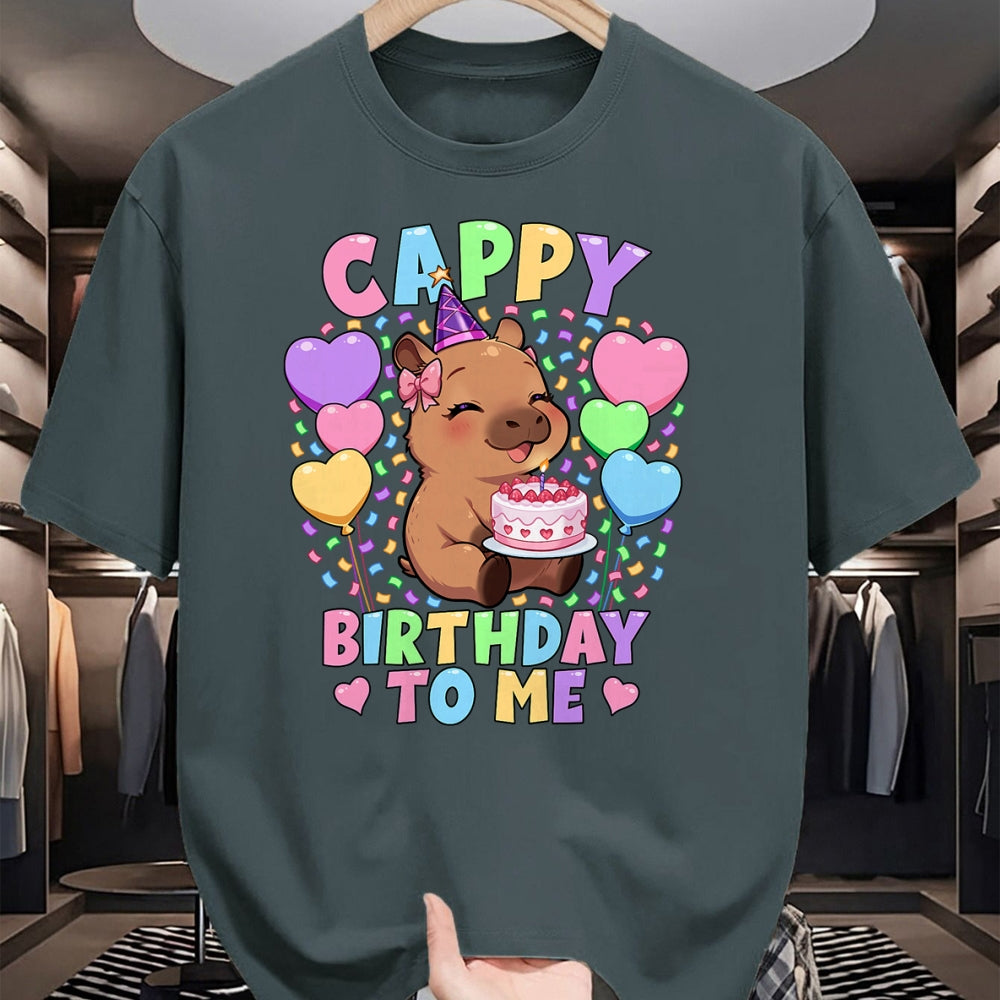 Cute Capybara Shirt, Funny Capybara UnisexT-Shirt/Hoodie/Sweatshirt HLT00 - Capybara Birthday Shirt  Kawaii Girl Cappy Birthday to Me T-Shirt