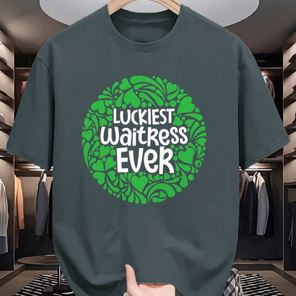 Patrick Day Shirts for Family, Funny Patrick Day shirts, st patrick's day Unisex T-Shirt/Hoodie/Sweatshirt HLT00 - Luckiest Waitress Ever - St Patrick Day Waiter Restaurant T-Shirt
