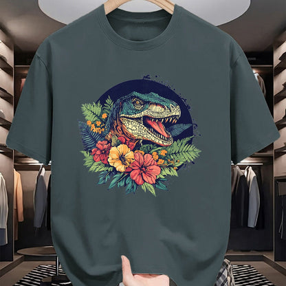 Best Dinosaur Lover Shirt, Funny Dinosaur UnisexT-Shirt/Hoodie/Sweatshirt HLT00 - Dinosaur With Floral Background Artwork T-Shirt