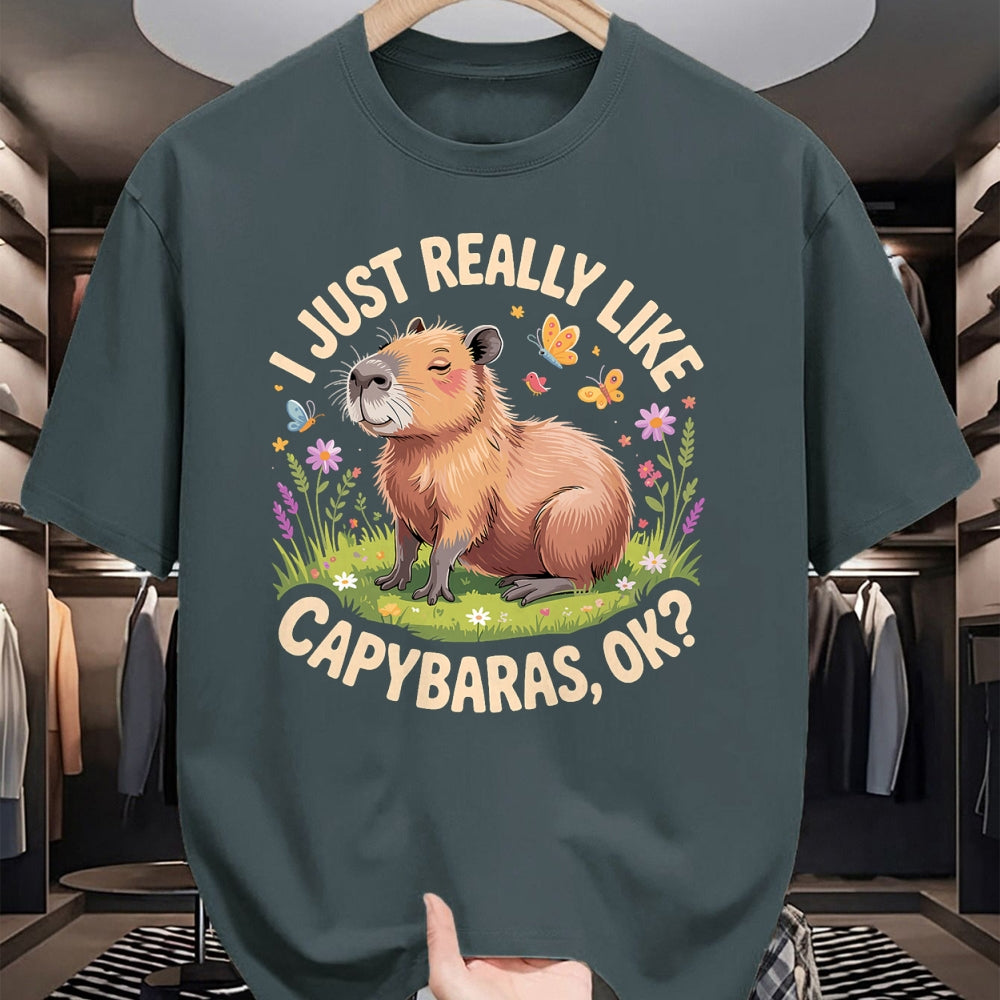 Cute Capybara Shirt, Funny Capybara Unisex T-Shirt/Hoodie/Sweatshirt HLT00 - Funny Capybara Art for Men Women Kids Capy Rodent Capybara T-Shirt (1)