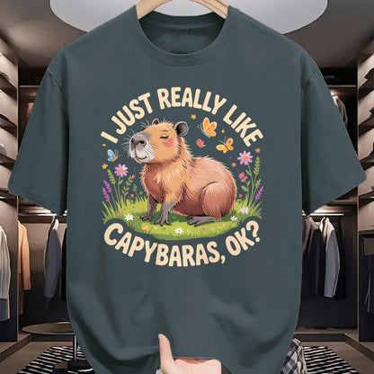 Cute Capybara Shirt, Funny Capybara Unisex T-Shirt/Hoodie/Sweatshirt HLT00 - Funny Capybara Art for Men Women Kids Capy Rodent Capybara T-Shirt (1)