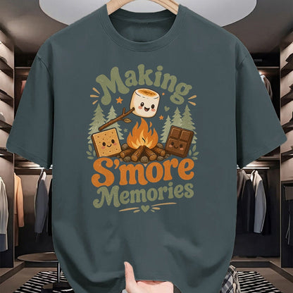 Funny Camping Shirt, Gift For Camping Lover Unisex T-Shirt/Hoodie/Sweatshirt HLT00 - Making Smores Campfire Cute Camping Family Adventure T-Shirt