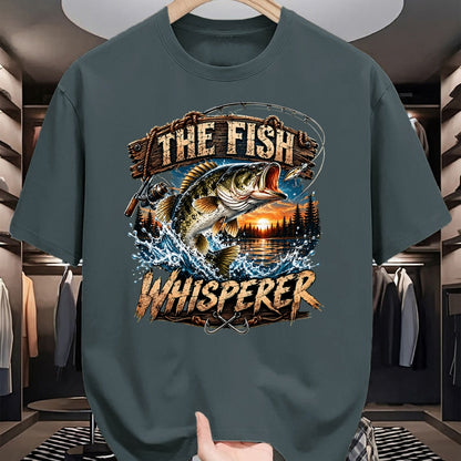 Funny Fishing Shirt, Gift For Fishing Lover Unisex T-Shirt/Hoodie/Sweatshirt HLT00 - The Fish Whisperer Funny Bass Fishing Sunset Angler T-Shirt