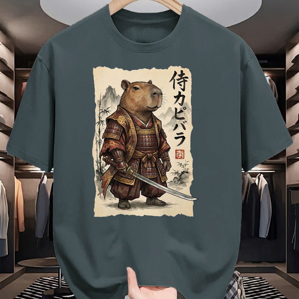 Cute Capybara Shirt, Funny Capybara Unisex T-Shirt/Hoodie/Sweatshirt HLT00 - Samurai Capybara Japanese Art Vintage Graphic Funny Animal T-Shirt