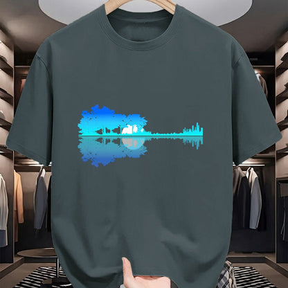 Guitar Lover Shirt, Funny Guitar UnisexT-Shirt/Hoodie/Sweatshirt HLT00 - Guitar Lake Shadow Love Guitar Musician T-Shirt