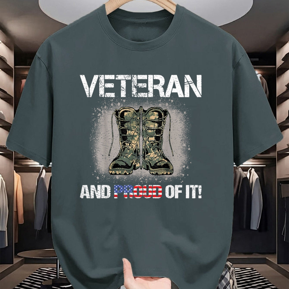 Gift for Dad Shirt, Funny Dad Unisex T-Shirt/Hoodie/Sweatshirt HLT00 – Veteran and Proud of it  Veterans & Father_s Day T-Shirt