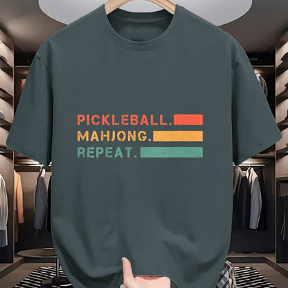 Funny Pickleball Shirt, Pickleball Lover Unisex T-Shirt/Hoodie/Sweatshirt HLT00 - Women's Pickleball Mahjong Repeat Sport Lover Gambling Chinese Game V-Neck T-Shirt