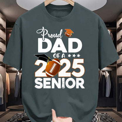 Gift for Dad Shirt, Funny Dad Unisex T-Shirt/Hoodie/Sweatshirt HLT00 – Proud Dad Of A 2025 Senior Football Graduate T-Shirt