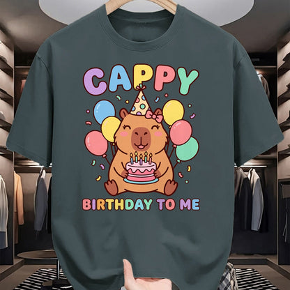 Cute Capybara Shirt, Funny Capybara UnisexT-Shirt/Hoodie/Sweatshirt HLT00 - Cappy Birthday to Me Happy Birthday T-Shirt