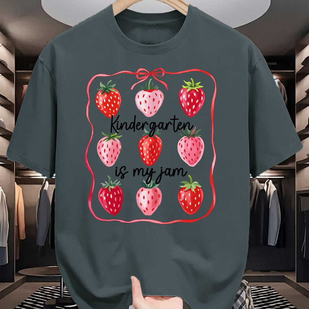 Best Student Shirt, Funny Back To School UnisexT-Shirt/Hoodie/Sweatshirt HLT00 - Kindergarten is My Jam Strawberry Teacher Kid Back to School T-Shirt