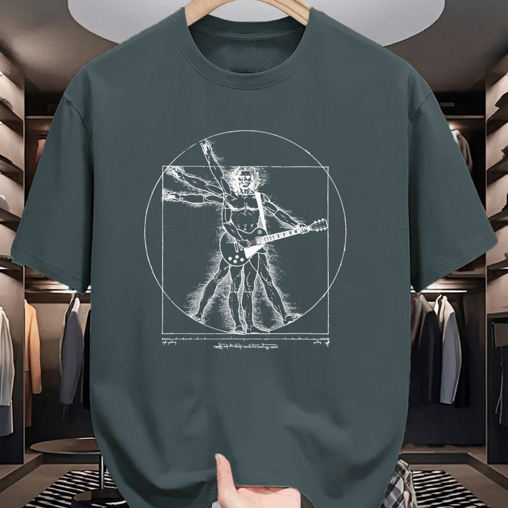 Guitar Lover Shirt, Funny Guitar UnisexT-Shirt/Hoodie/Sweatshirt HLT00 - Funny Guitar Player Da Vinci Vitruvian Man Musicians T-Shirt