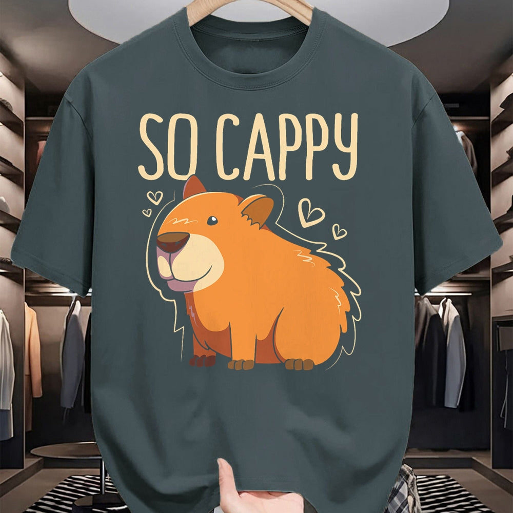 Cute Capybara Shirt, Funny Capybara Unisex T-Shirt/Hoodie/Sweatshirt HLT00 - Funny Capybara So Cappy T-Shirt