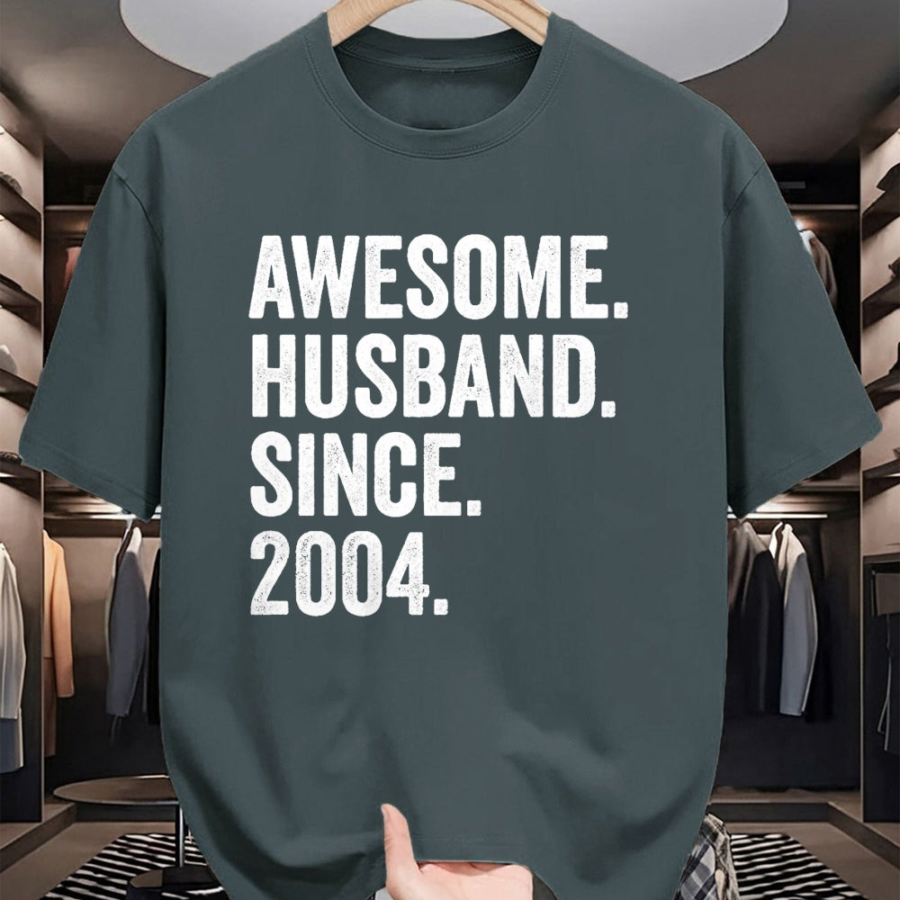 Best Wife Shirt, Wife and Husband Unisex T-Shirt/Hoodie/Sweatshirt HLT00 - Awesome Husband Since 2004 20th wedding anniversary 20 years T-Shirt