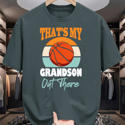Best Grandma Shirt, Proud Grandma Unisex T-Shirt/Hoodie/Sweatshirt HLT00 - That's My Grandson Out There basketball Grandma Grandpa Cute T-Shirt