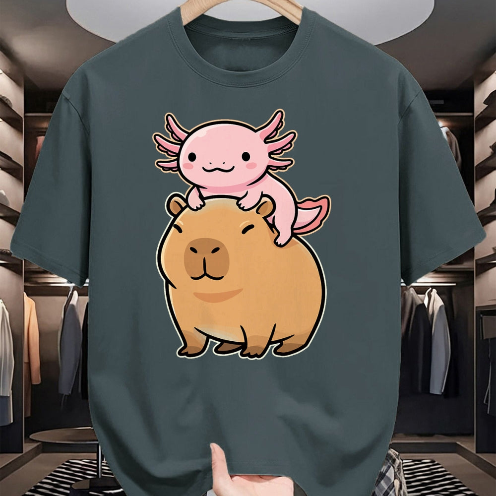 Cute Capybara Shirt, Funny Capybara Unisex T-Shirt/Hoodie/Sweatshirt HLT00 - Capybara Axolotl Kawaii Animal T-Shirt