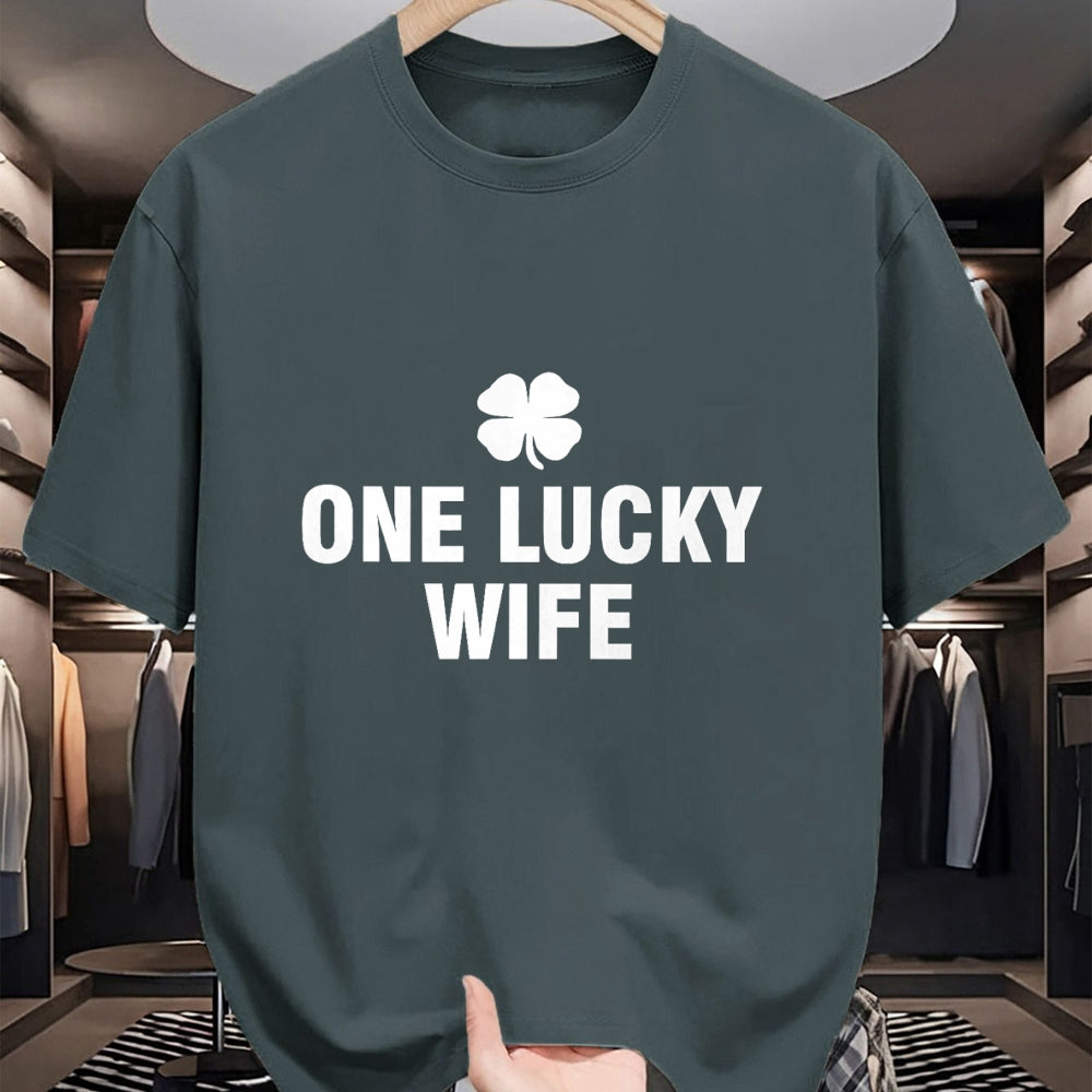 Best Wife Shirt, Wife and Husband Unisex T-Shirt/Hoodie/Sweatshirt HLT00 - Gift for wife T shirt, lucky wife   One Lucky Wife Premium T-Shirt (2)