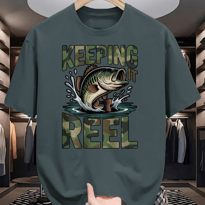 Funny Fishing Shirt, Gift For Fishing Lover Unisex T-Shirt/Hoodie/Sweatshirt HLT00 - Youth Camo Fishing Bass Fish Keeping It Reel Funny Fishing T-Shirt