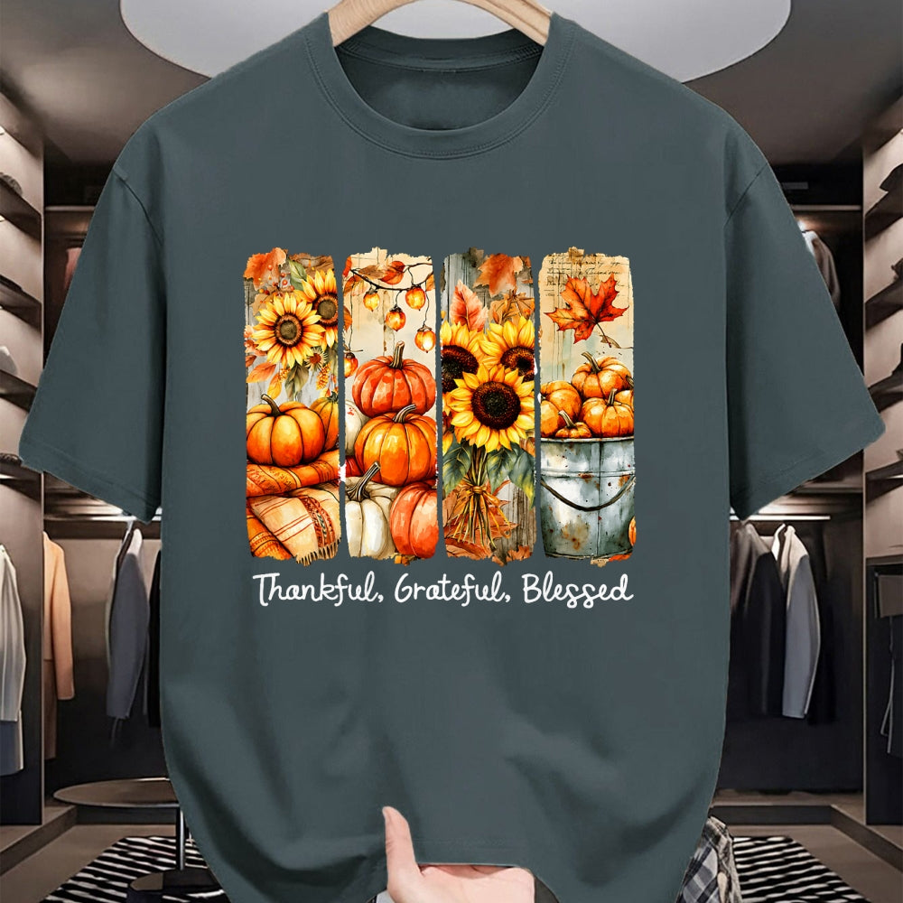 Best Thanksgiving Family Shirt , Funny Thanksgiving UnisexT-Shirt/Hoodie/Sweatshirt HLT00 - Grateful Thankful Blessed Happy Thanksgiving Pumpkin Womens T-Shirt