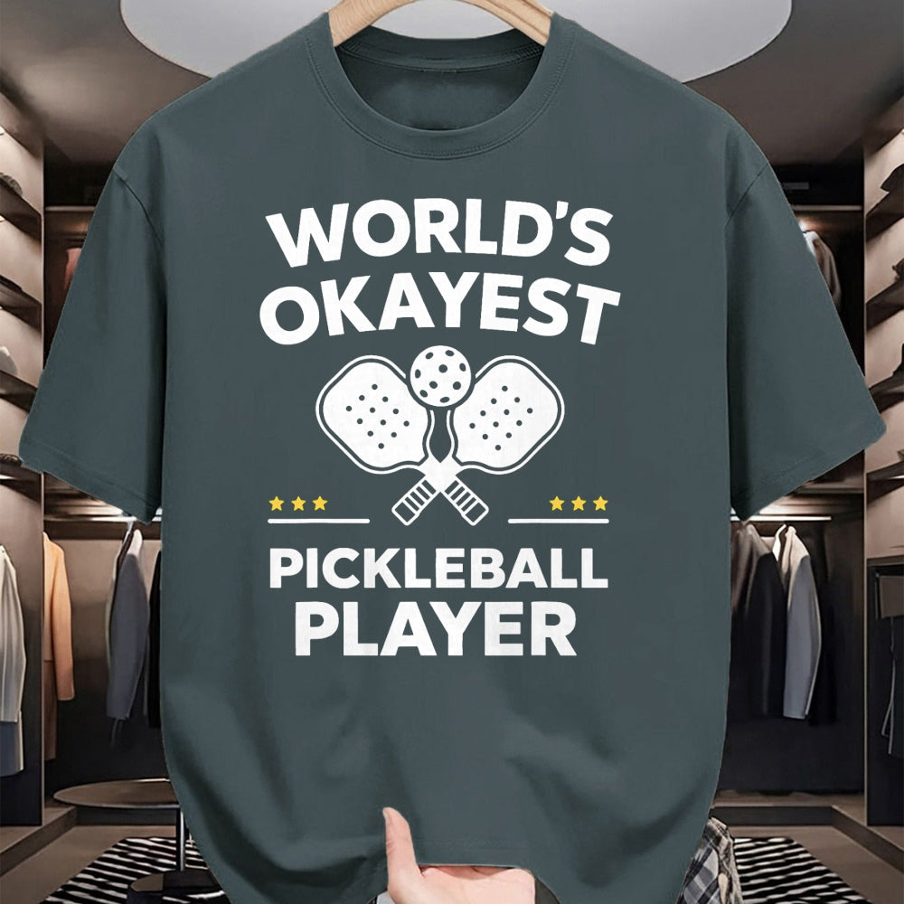 Funny Pickleball Shirt, Pickleball Lover Unisex T-Shirt/Hoodie/Sweatshirt HLT00 - World's Okayest Pickleball Player T-Shirt