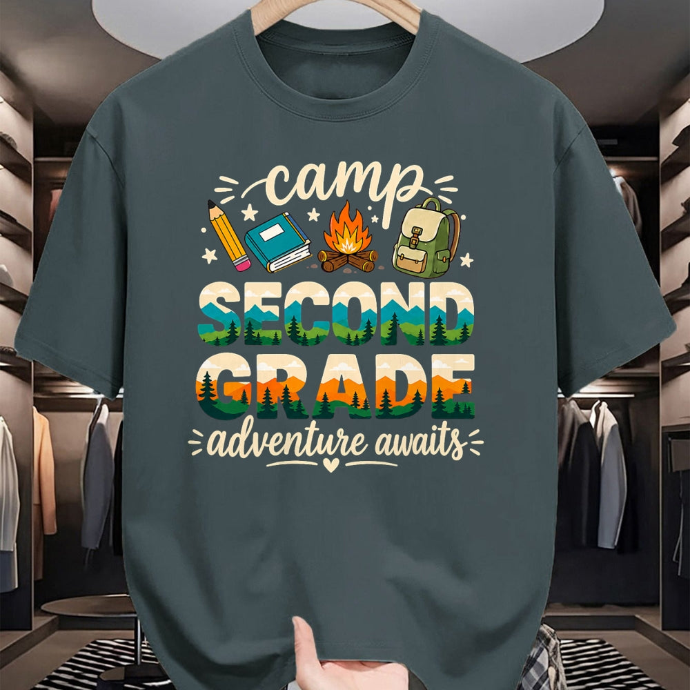 Funny Camping Shirt, Gift For Camping Lover Unisex T-Shirt/Hoodie/Sweatshirt HLT00 - Camp Second Grade Adventure Awaits Girl Teacher Boy Kids T-Shirt