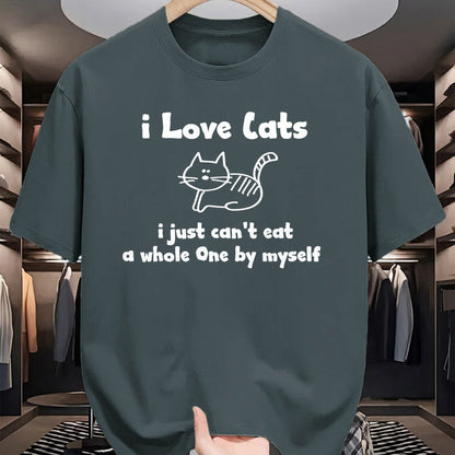 Cat Love Shirt, Funny Cat Lover Gift UnisexT-Shirt/Hoodie/Sweatshirt HLT00 - I Love Cats I just cant eat a whole one T-Shirt (1)