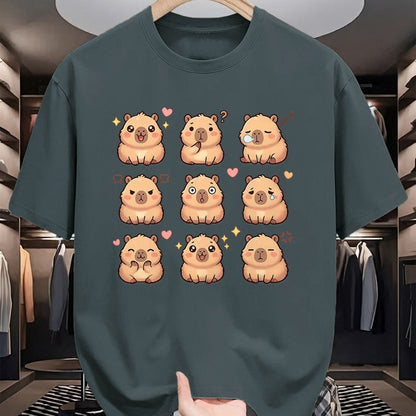 Cute Capybara Shirt, Funny Capybara Unisex T-Shirt/Hoodie/Sweatshirt HLT00 - Cute Kawaii Capybara Chibi Animal Lovers Kids Girl T-Shirt
