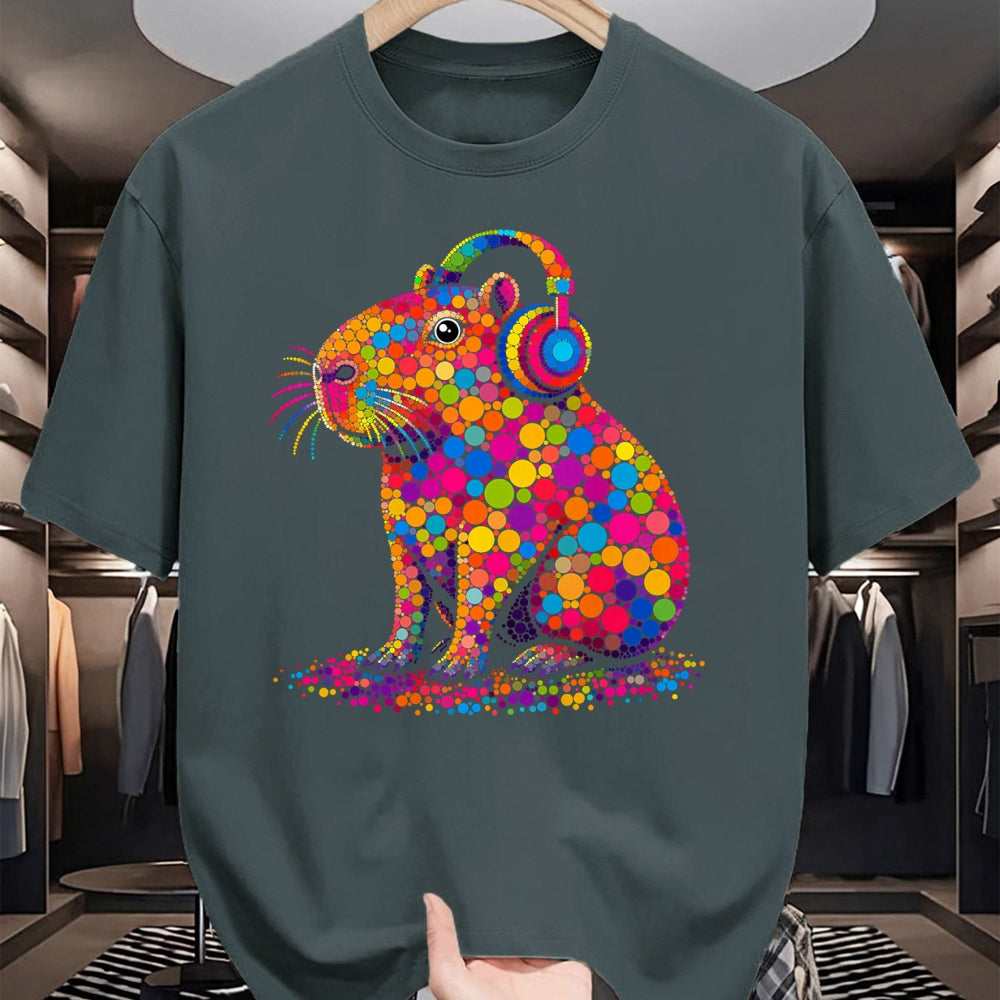 Cute Capybara Shirt, Funny Capybara UnisexT-Shirt/Hoodie/Sweatshirt HLT00 - Funny Capybara Dots Art Animal Lovers Students Boys Girls T-Shirt