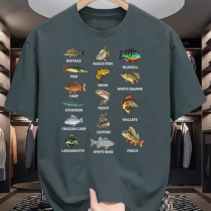 Funny Fishing Shirt, Gift For Fishing Lover Unisex T-Shirt/Hoodie/Sweatshirt HLT00 - Types of Freshwater Fish Species Fishing Fisherman Anglers T-Shirt