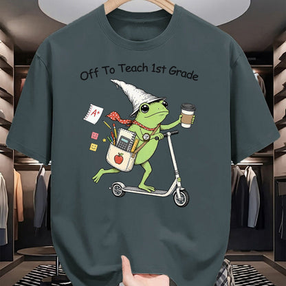 Best Student Shirt, Funny Back To School UnisexT-Shirt/Hoodie/Sweatshirt HLT00 - Off to Teach 1st Grade Teacher Frog Funny Back to School T-Shirt
