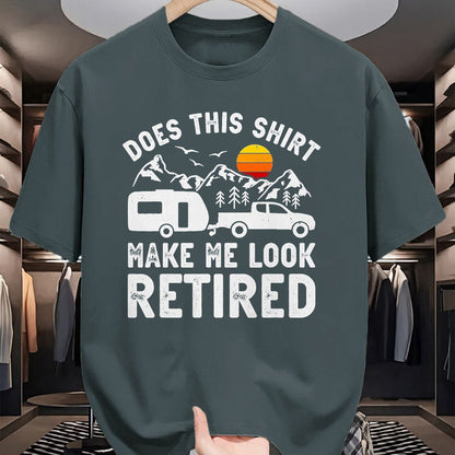 Funny Camping Shirt, Gift For Camping Lover Unisex T-Shirt/Hoodie/Sweatshirt HLT00 - Retired Camper Retirement Camping T-Shirt, Men, Heather Blue, XX-Large