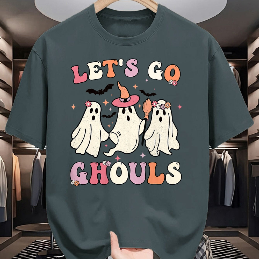 Best Thanksgiving Family Shirt , Funny Thanksgiving UnisexT-Shirt/Hoodie/Sweatshirt HLT00 - Retro Groovy Let's Go Ghouls Halloween Ghost Outfit Costumes T-Shirt