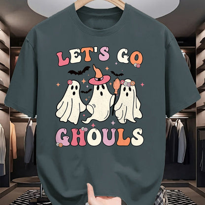 Best Thanksgiving Family Shirt , Funny Thanksgiving UnisexT-Shirt/Hoodie/Sweatshirt HLT00 - Retro Groovy Let's Go Ghouls Halloween Ghost Outfit Costumes T-Shirt