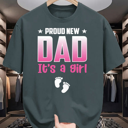 Gift for Dad Shirt, Funny Dad Unisex T-Shirt/Hoodie/Sweatshirt HLT00 – Proud New Dad Its A Girl Baby Gender Reveal Pink Fathers Day Long Sleeve T-Shirt