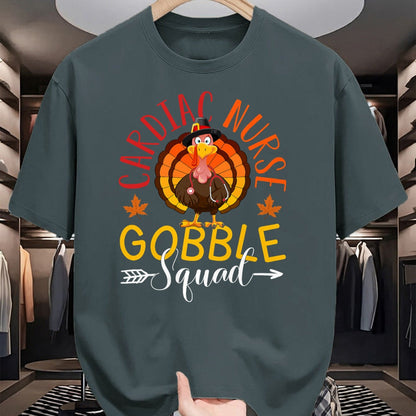 Funny Nurse Shirt, Nurse Unisex T-Shirt/Hoodie/Sweatshirt HLT00 - Cardiac Nurse Gobble Squad Nurse Thanksgiving Turkey Day T-Shirt
