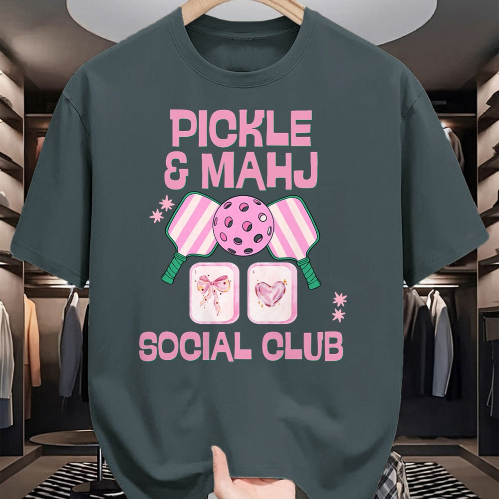 Funny Pickleball Shirt, Pickleball Lover Unisex T-Shirt/Hoodie/Sweatshirt HLT00 - Pickle and Mahj Mahjong and Pickleball Social Club mah Jong T-Shirt