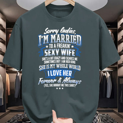 Best Wife Shirt, Wife and Husband Unisex T-Shirt/Hoodie/Sweatshirt HLT00 - Sorry Ladies I'm Married To A Freaking Awesome Wife Shirt T-Shirt (1)