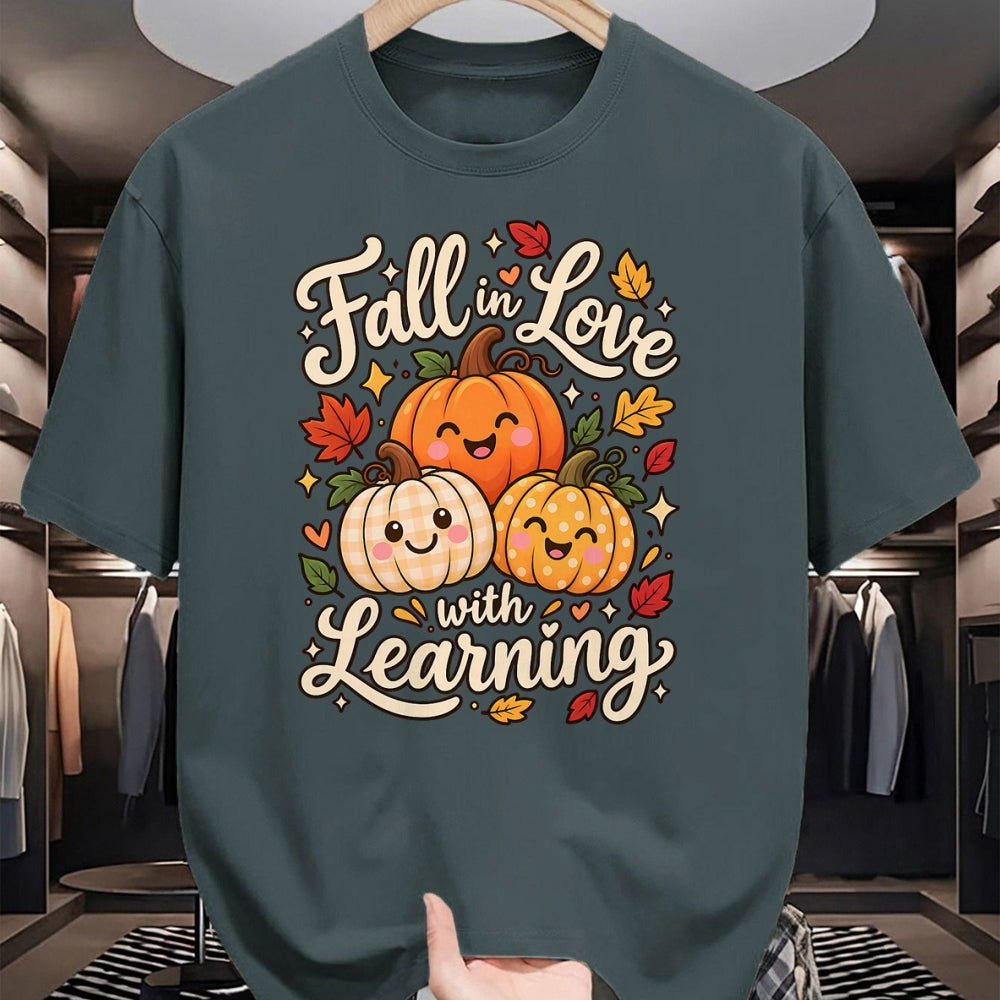 Best Thanksgiving Family Shirt , Funny Thanksgiving UnisexT-Shirt/Hoodie/Sweatshirt HLT00 - Fall in Love with Learning Cute Autumn Teacher Men Women T-Shirt