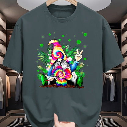 Patrick Day Shirts for Family, Funny Patrick Day shirts, st patrick's day Unisex T-Shirt/Hoodie/Sweatshirt HLT00 - Irish Gnome Tie Dye Shamrock St Patrick Day Peace Love Luck T-Shirt