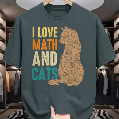 Cat Love Shirt, Funny Cat Lover Gift UnisexT-Shirt/Hoodie/Sweatshirt HLT00 - I Love Math And Cats Funny Cat Lover Math Teacher T-Shirt (1)