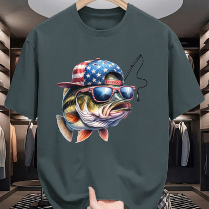 Funny Fishing Shirt, Gift For Fishing Lover Unisex T-Shirt/Hoodie/Sweatshirt HLT00 - American Flag Fishing T-Shirt- Funny Fisherman Gift T-Shirt