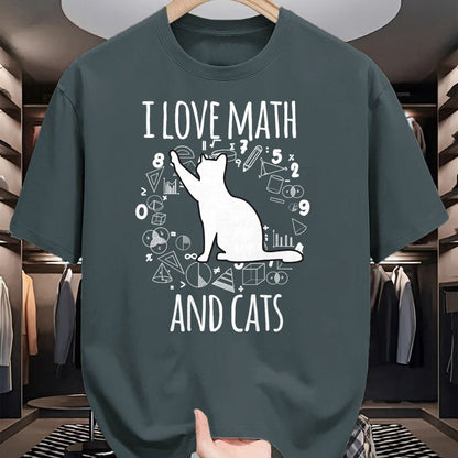 Cat Love Shirt, Funny Cat Lover Gift UnisexT-Shirt/Hoodie/Sweatshirt HLT00 - Math Nerd Math Teacher Cat Lover I Love Math And Cats T-Shirt